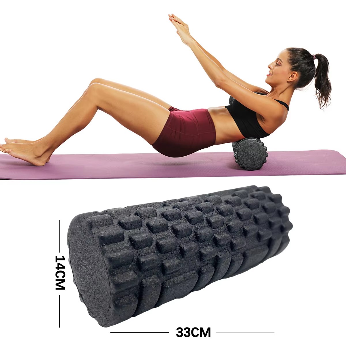 Pilates Yoga Body - 30/33 ซม.ฟิตเนสโฟม Roller ลูกกลิ้งนวดโยคะ EPP พิลาทิสโฟมกล้ามเนื้อนวด