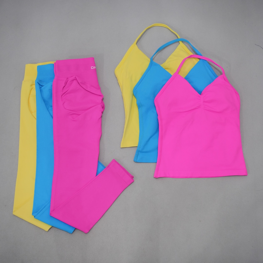 ชุดกีฬาไร้ตะเข็บ 2 ชิ้นสำหรับผ - Pilates Yoga Leggings บทวิจารณ์และราคา