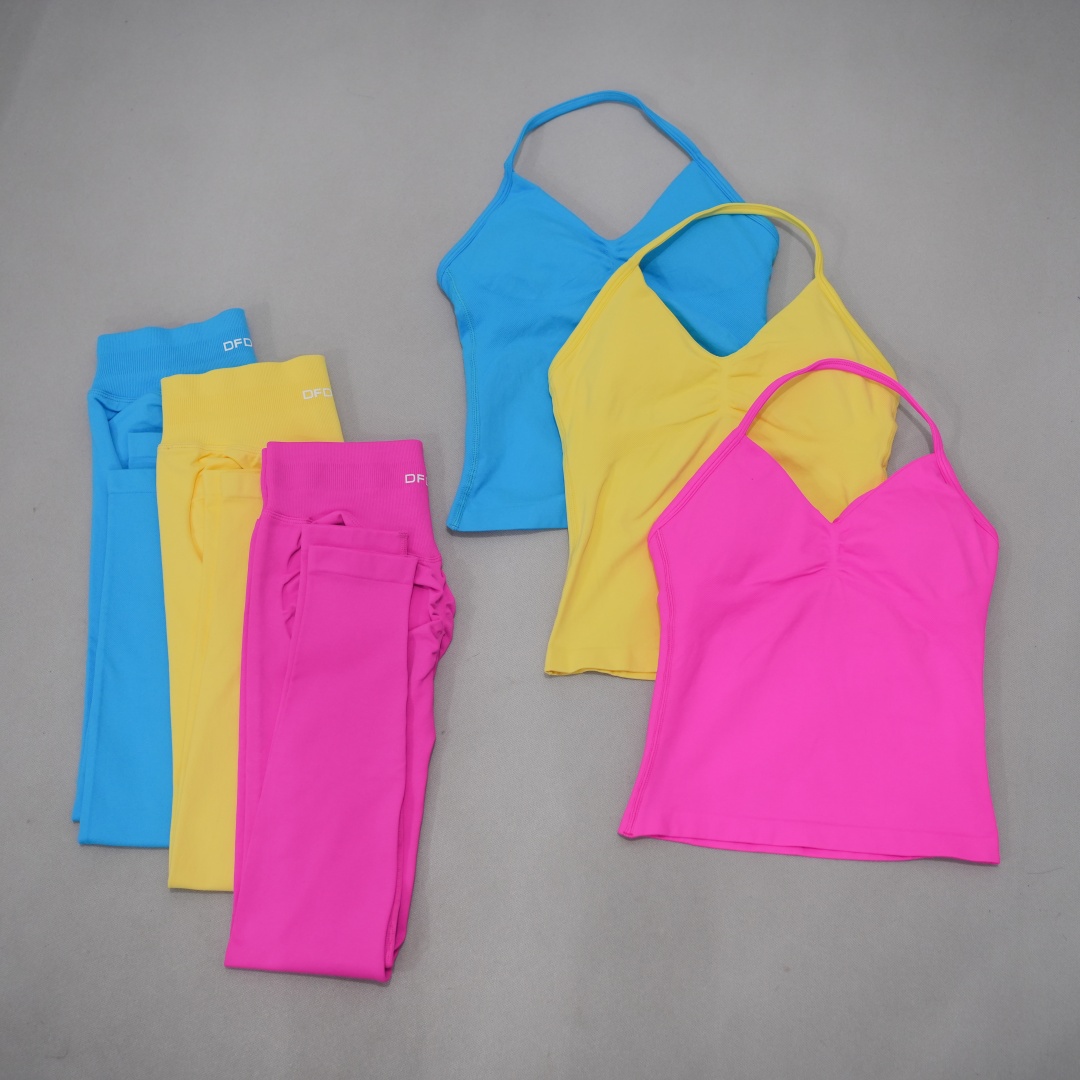 ชุดกีฬาไร้ตะเข็บ 2 ชิ้นสำหรับผ - Pilates Yoga Leggings บทวิจารณ์และราคา