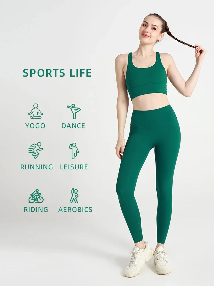 ชุดโยคะผู้หญิงสีพื้น 2 ชิ้น ชุ - Pilates Yoga Leggings บทวิจารณ์และราคา