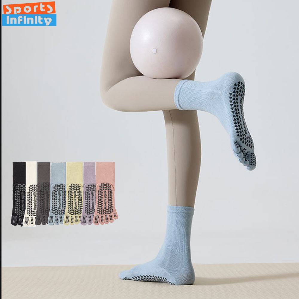 ถุงเท้าโยคะแบบห้านิ้วแยกนิ้ว ป - Youtube Yoga Pilates บทวิจารณ์และราคา