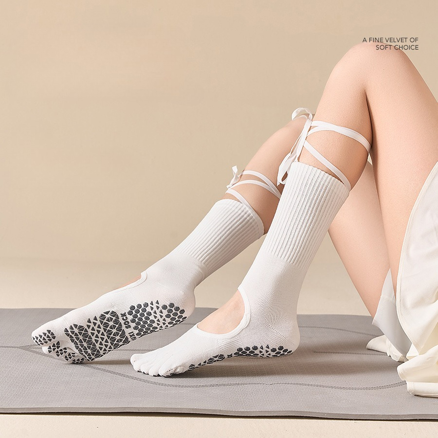 ถุงเท้าโยคะแบบผูกเชือกสำหรับผู - Youtube Yoga Pilates บทวิจารณ์และราคา