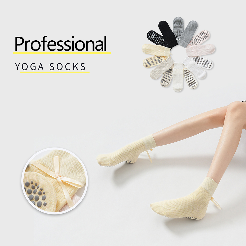 ถุงเท้าโยคะลายโบว์น่ารักสำหรับ - Pilates & Yoga Tina Fehrenbach บทวิจารณ์และราคา